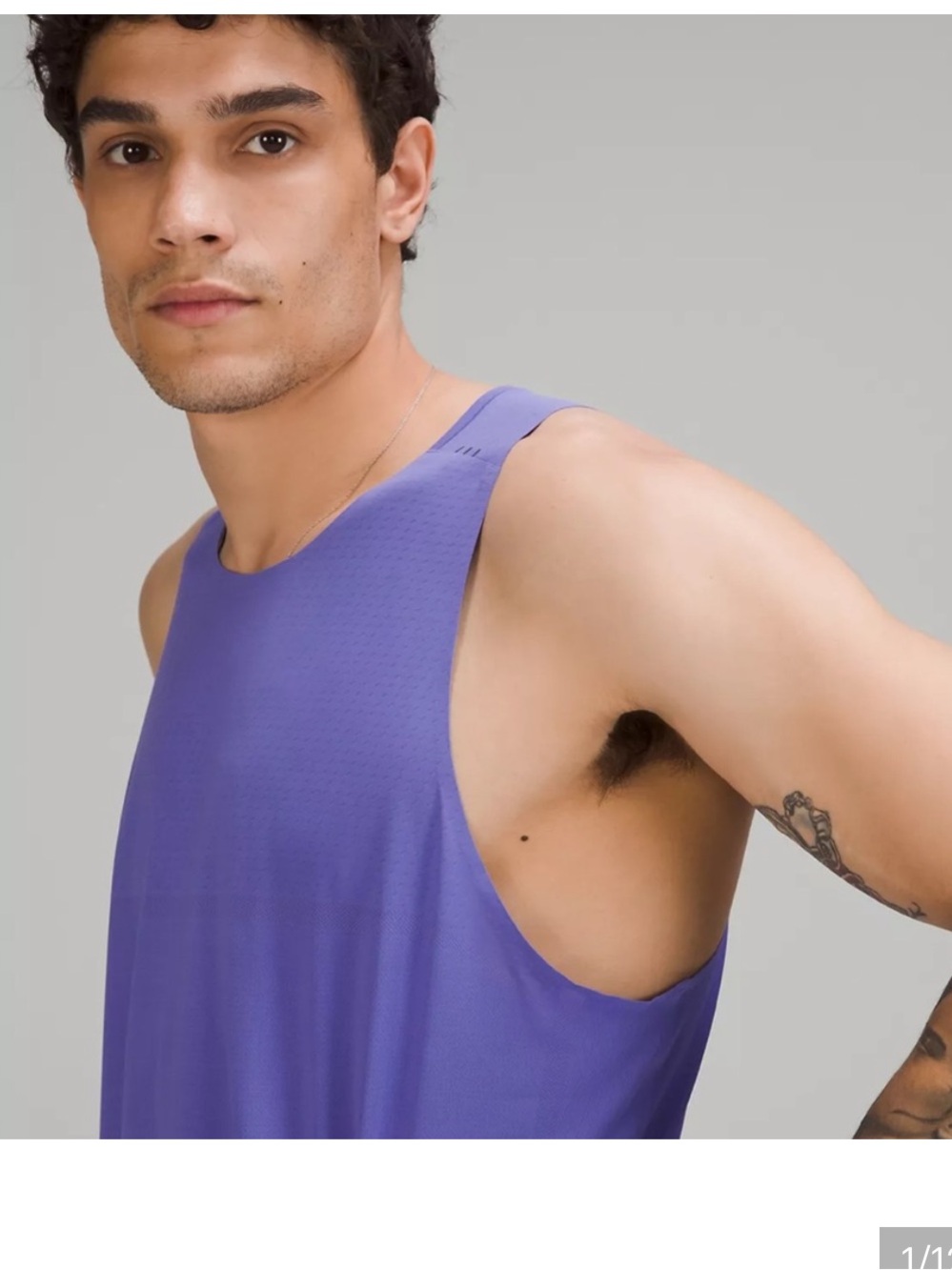 Lululemon Men’s Fast and Free Singlet Breathe size small color purple.